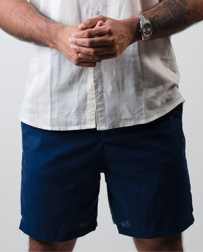 Legacy Linen Short – Navy Blue