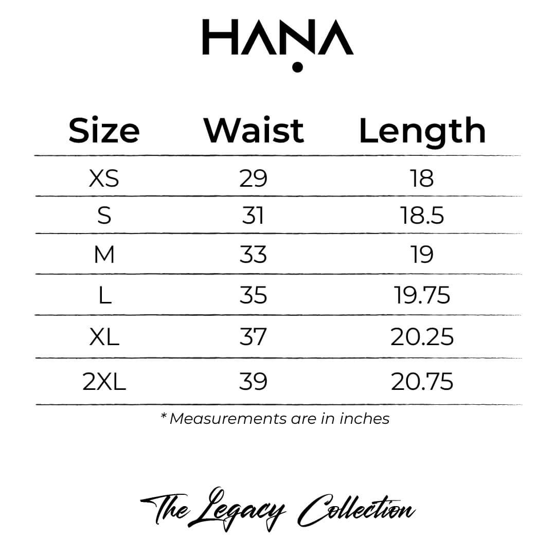 HANA Men Size Chart_Legacy Shorts