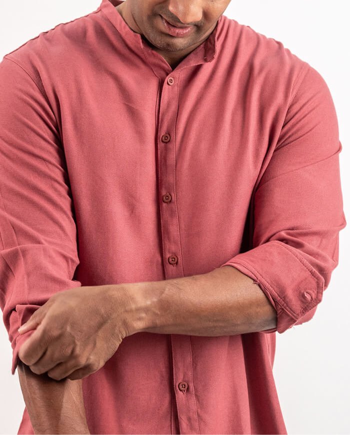 The Nomad Linen Long Sleeve Shirt – Pink